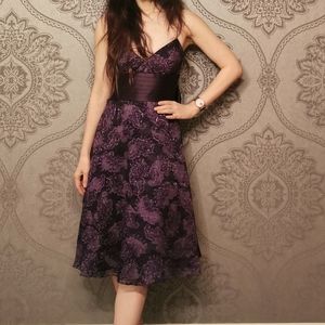 NWOT Laundry silk velvet embroidery dress